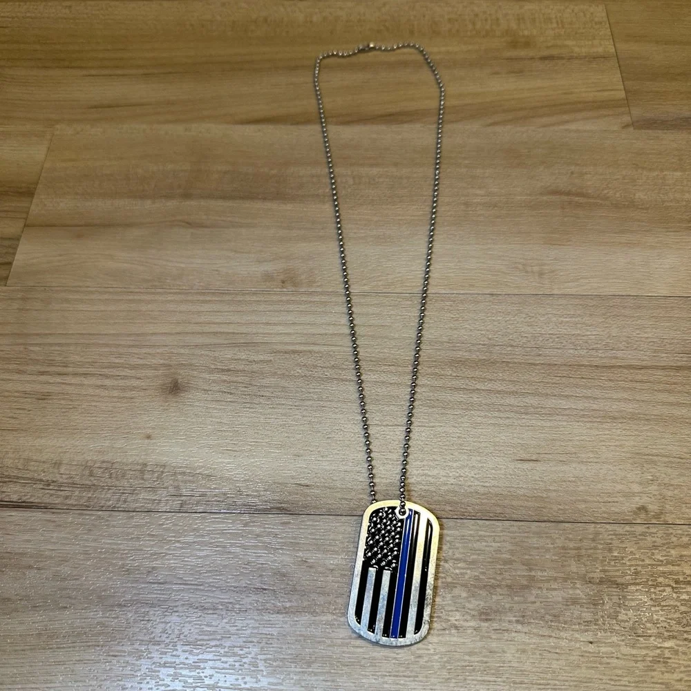 Police Officer’s Prayer Dog Tag Necklace